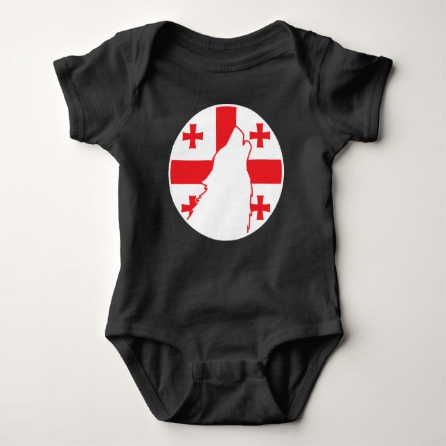 Georgia Wolf Georgian National Animal Flag Baby Strampler (Vorderseite)