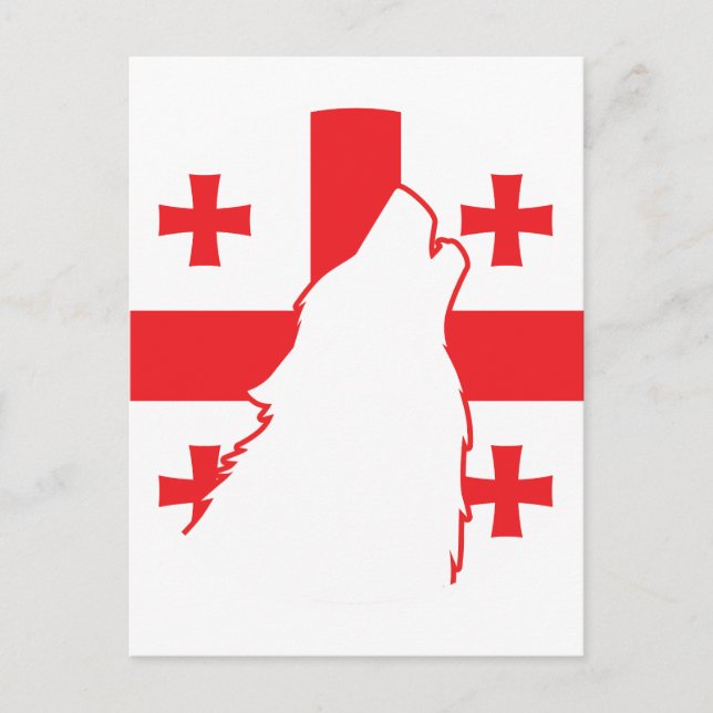 Georgia Wolf Georgian National Animal Flag Postkarte (Vorderseite)