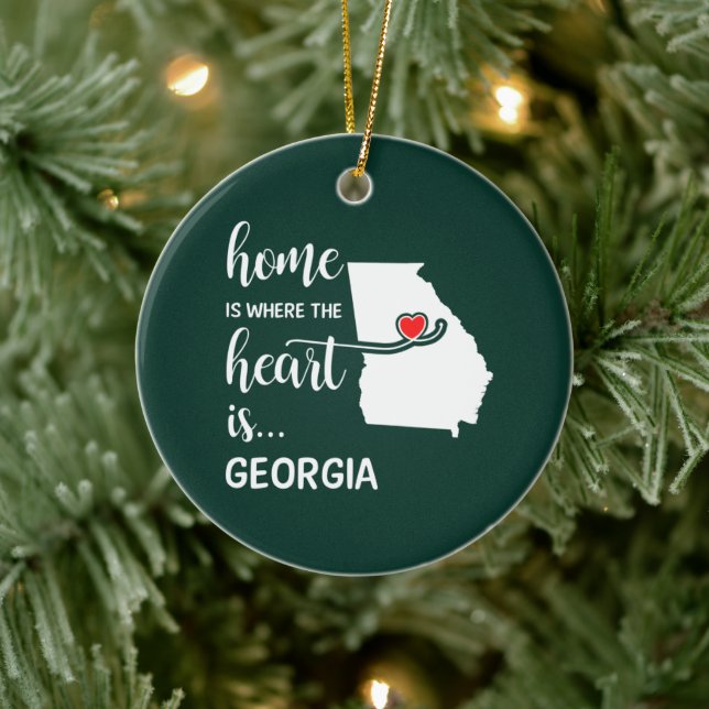 Georgia Zuhause ist das Herz Keramik Ornament (Baum)