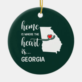 Georgia Zuhause ist das Herz Keramik Ornament