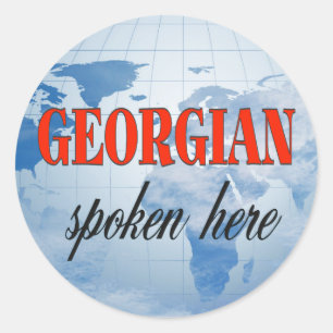 Georgian, gesprochen hier bewölkte Erde Runder Aufkleber