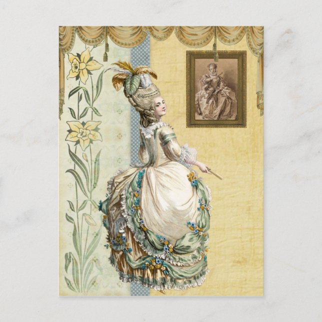 Georgian Lady von Boucher Postkarte (Vorderseite)