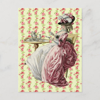 Georgian Teatime Pink Postkarte