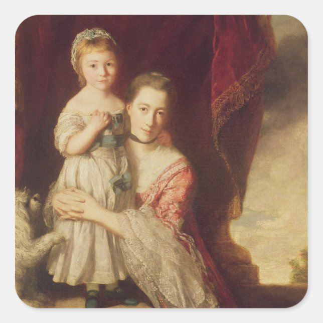 Georgiana, Countess Spencer mit Lady Quadratischer Aufkleber (Vorderseite)