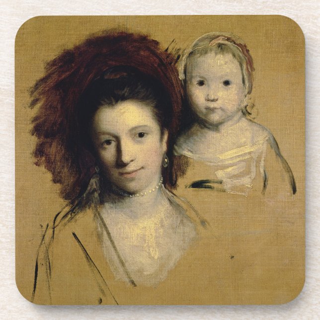 Georgiana, Gräfin Spencer und ihre Tochter-Dame Untersetzer (Vorderseite)