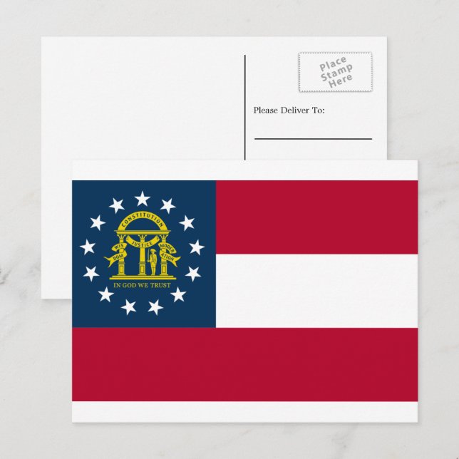Georgianische Flagge, Flagge Georgiens Postkarte (Vorne/Hinten)