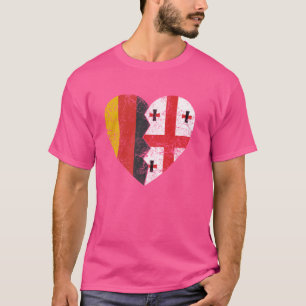 Georgianische Flagge Herz Deutschland Georgien Fla T-Shirt
