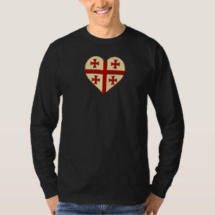 Georgianische Flagge im Herzen des georgischen Pat T-Shirt
