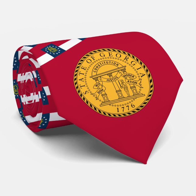 Georgianische Flagge & Siegel, georgische Flagge Krawatte (Gerollt)