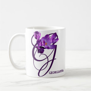 Georgianischer Name mit violetten Blumen Kaffeetasse