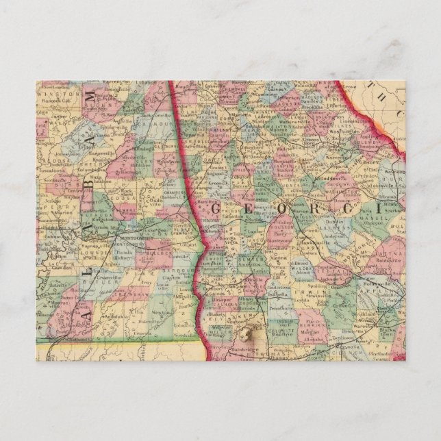 Géorgie, Alabama Carte par Mitchell (Devant)