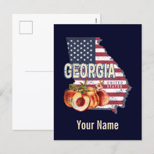 Géorgie États-Unis Retro State Carte Vintage USA