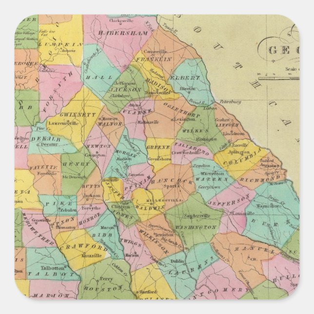 Georgien 10 quadratischer aufkleber (Vorderseite)