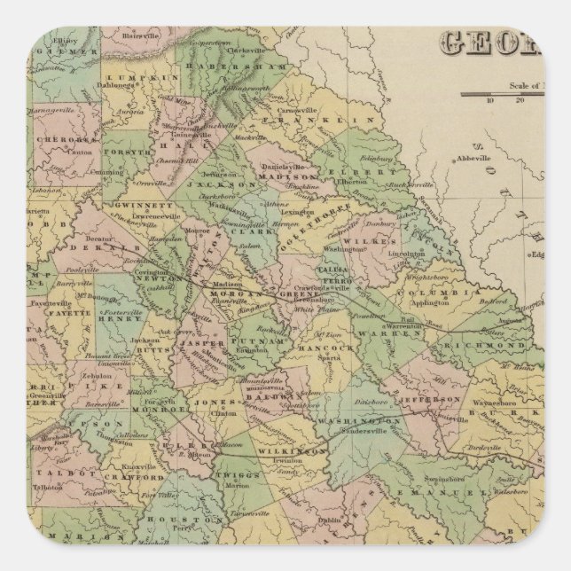 Georgien 10 quadratischer aufkleber (Vorderseite)