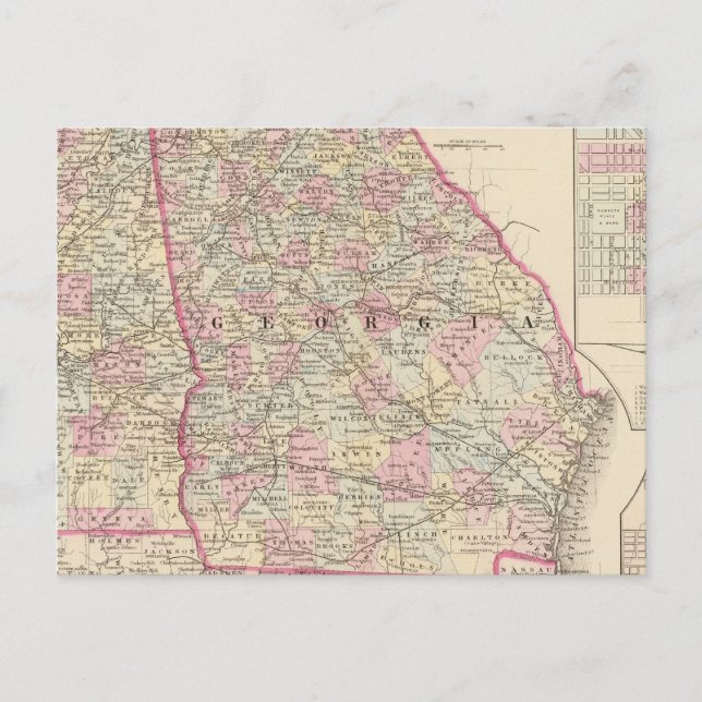 Georgien, Alabama Postkarte (Vorderseite)