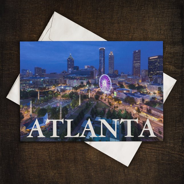 Georgien, Atlanta, hundertjähriger olympischer Par Postkarte (Postcard on table)