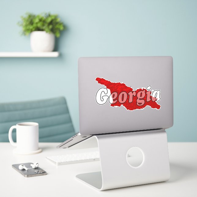 Georgien Aufkleber (Laptop auf Schreibtisch)