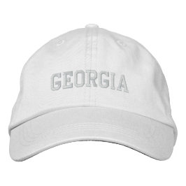Georgien bestickt anpassbare Cap White Bestickte Baseballkappe
