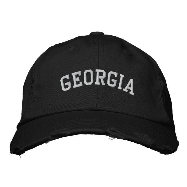 Georgien bestickt bekümmerte Cap Black Bestickte Kappe (Vorderseite)