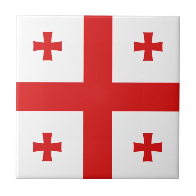 Georgien-Flagge Keramikfliese (Vorderseite)