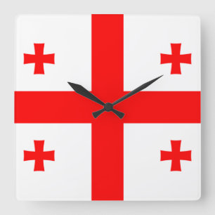 Georgien‑Flagge Quadratische Wanduhr