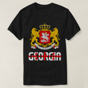 Georgien-Flagge und Wappen Patriotisch T-Shirt