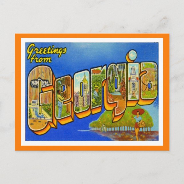 Georgien - Gruß von US-Staaten Postkarte (Vorderseite)