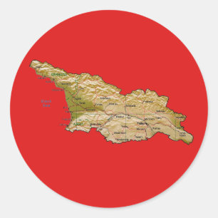 Georgien-Karte-Aufkleber Runder Aufkleber