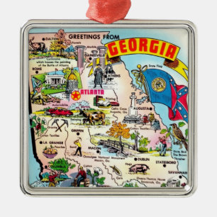 Georgien-Karte Ornament Aus Metall