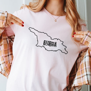 Georgien Landkarte Kontur georgische Grenzlinie T-Shirt