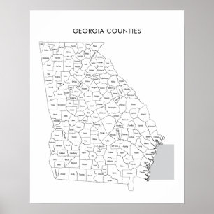 Georgien-Landkreise mit Landkreise Poster