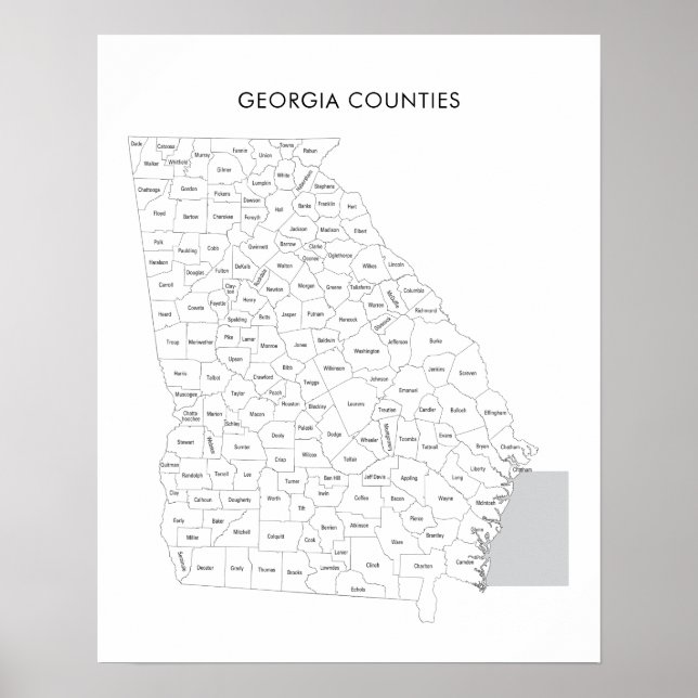 Georgien-Landkreise mit Landkreise Poster (Vorne)