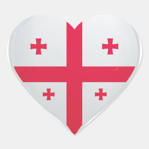 Georgien-Liebe-Flaggenstempel Herz-Aufkleber