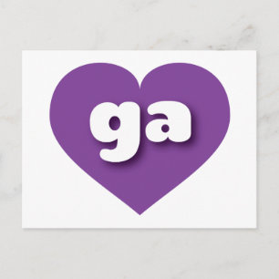 Georgien lila Herz - I Liebe ga Postkarte