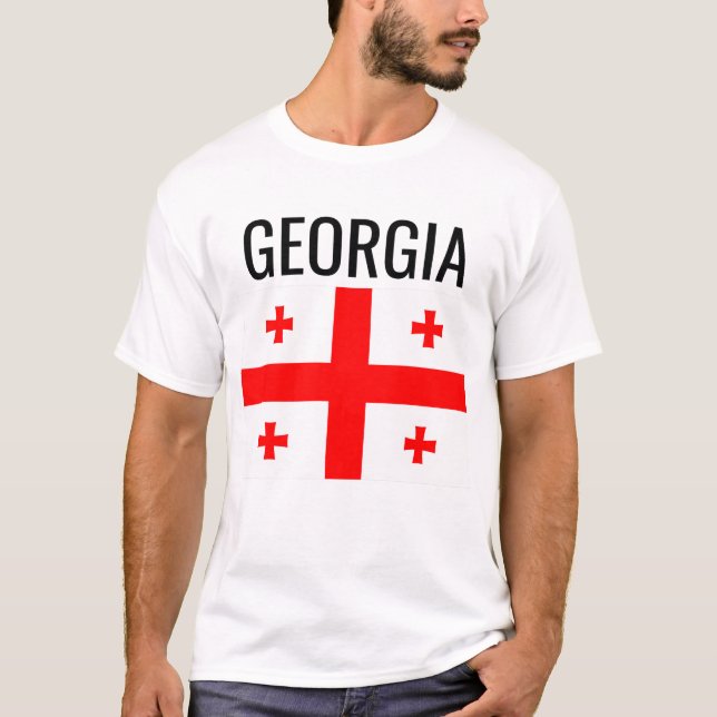 Georgien // Nationale Weltflagge T-Shirt (Vorderseite)