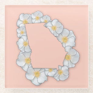 Georgien Staat Blume - Cherokee Rose Glasuntersetzer