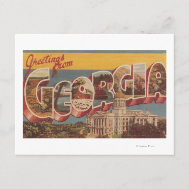 Georgien (Staat-Hauptstadt) - Große Briefmarkensze Postkarte (Vorderseite)