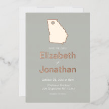 Georgien Staat Karte Save the Date Rose Gold