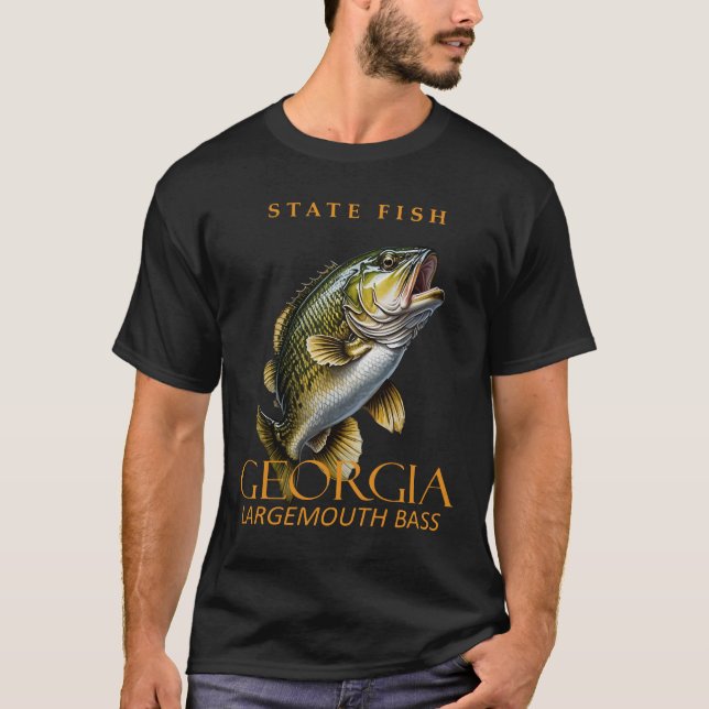 Georgien-Territorium Fisch der Largemouth-Bass T-Shirt (Vorderseite)