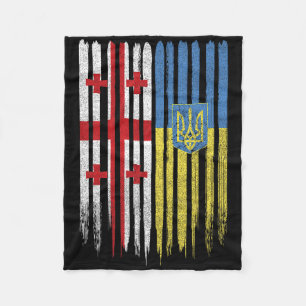 Georgien Ukraine Georgische Ukrainische Flagge  Fleecedecke