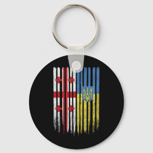 Georgien Ukraine Georgische Ukrainische Flagge Schlüsselanhänger