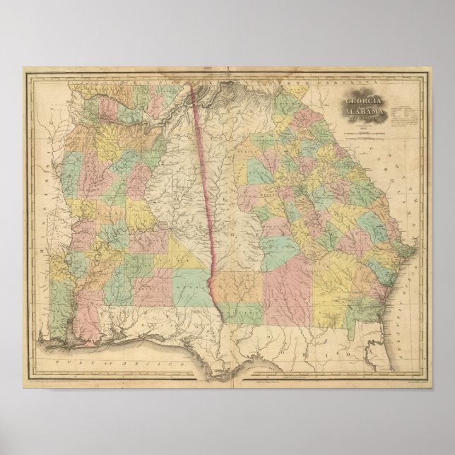 Georgien und Alabama Poster (Vorne)
