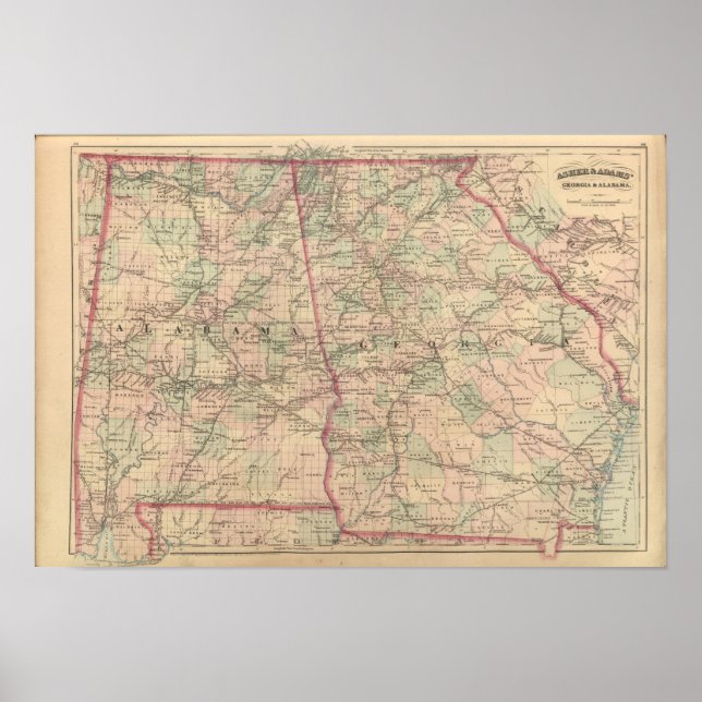 Georgien und Alabama Poster (Vorne)