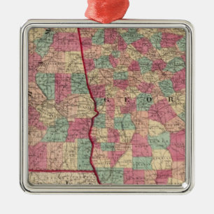 Georgien und Alabama Silbernes Ornament