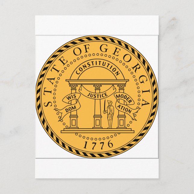 Georgien (USA) Staat Siegel Postkarte (Vorderseite)