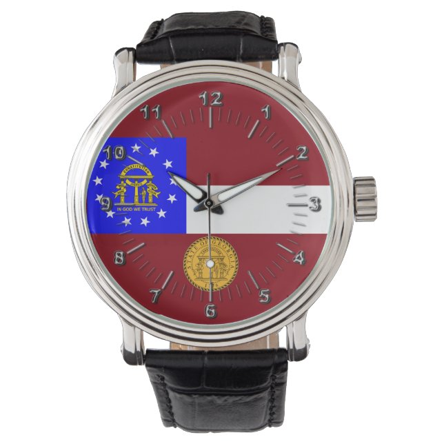 Georgienflagge Armbanduhr (Vorderseite)