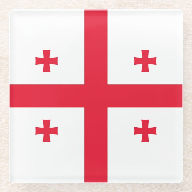Georgienflagge Glasuntersetzer (Vorderseite)