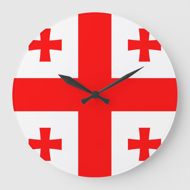 Georgienflagge Große Wanduhr (Vorderseite)