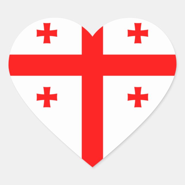 Georgienflagge Herz-Aufkleber (Vorderseite)