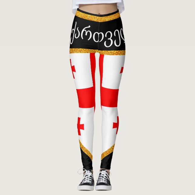 Georgienflagge Leggings (Vorderseite)